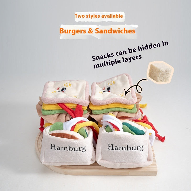 Hamburger Sandwich Toy Ringing Paper Pets Toys Pet Products